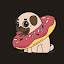 Dog with donut