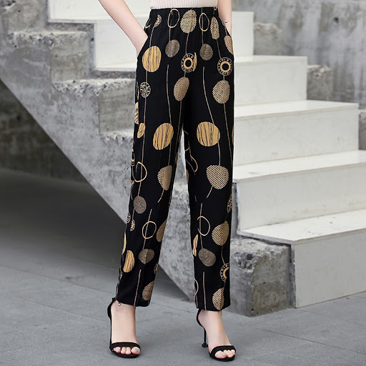Title 5, Large Size Cotton Silk Pants Thin Section perfe...