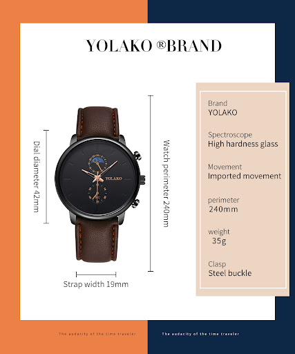 Title 5, Leather Belt Two Eye Ultra-thin Quartz Mens Wa...