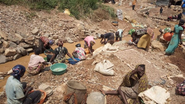 Women and children are among those known to work in DR Congo's informal mines (file photo)