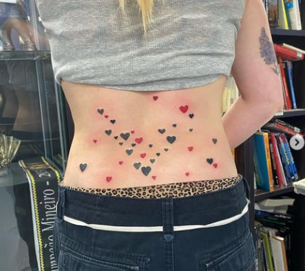  Red And Black Tattoos On Back