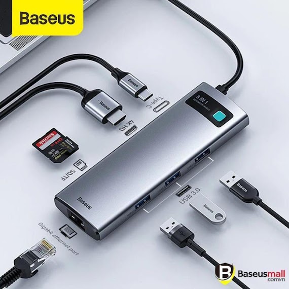 Baseus - Baseusmall Vn Hub Chuyển Đa Năng Baseus Metal Gleam Series Multifunctional Docking Station