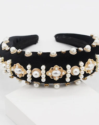 Prom hoofdband met parels, diamante - 1