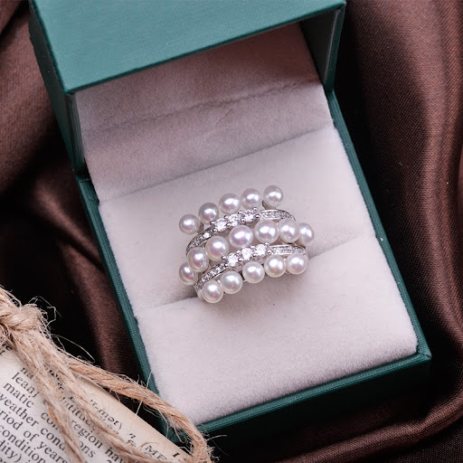Title 5, Freshwater Pearl Multi-Bead Ring. Elegant and v...