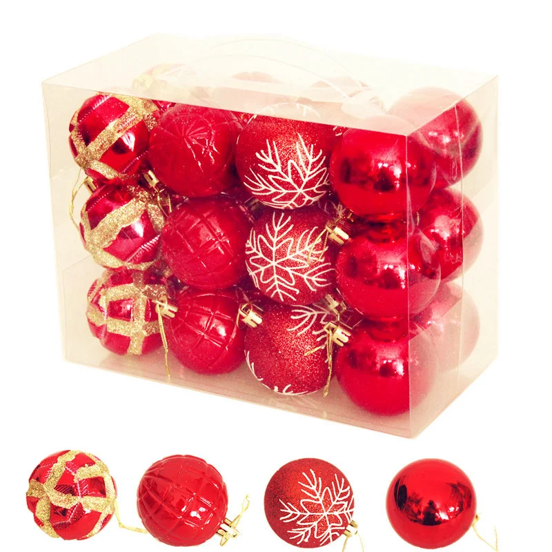 Festivalversiering Geschilderde Ballen 6cm 24 stuks Hangers Gegalvaniseerd voor feestelijke decoratie en sfeer.