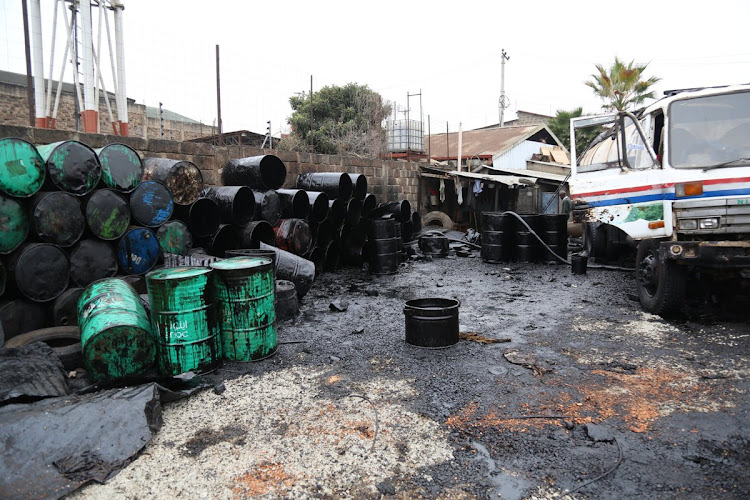 EPRA destroyed more than five petroleum sites in Nairobi Industrial Area on Tuesday 25, 2019.