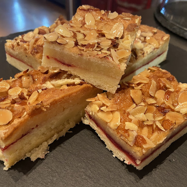 Our gluten-free raspberry shortbread bars are very popular!