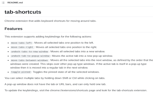 Tab Shortcuts - Rearrange Chrome Tabs