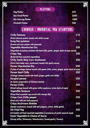 The Coriander Leaf menu 