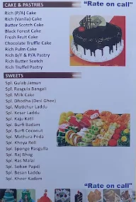 Samrat Sweets Bakery & Restaurant menu 2