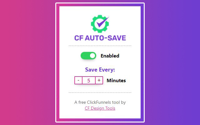 CF Auto Save chrome extension