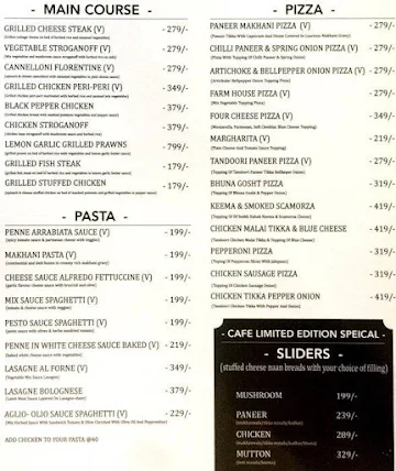 Cafe Limited Edition menu 