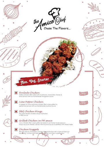 The Amico Chef menu 