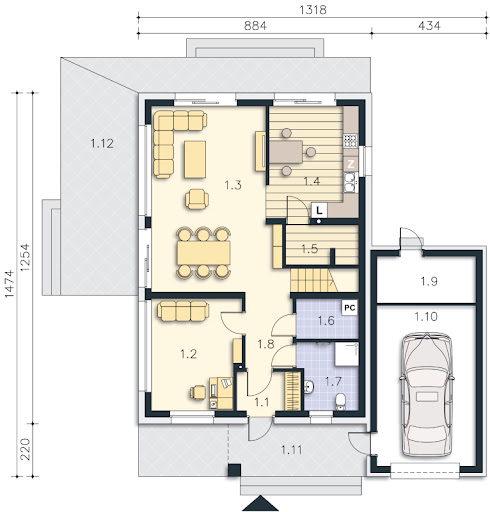 Bergamo III DCP343b - Rzut parteru