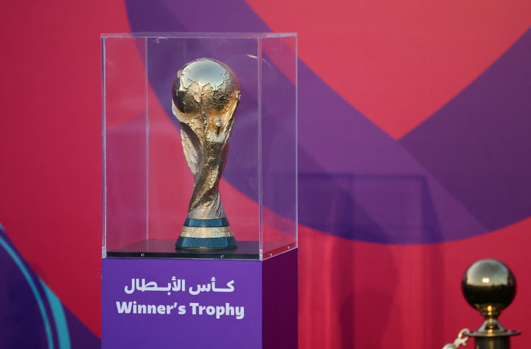 The World Cup trophy goes on display at Aspire Park - Doha, Qatar.