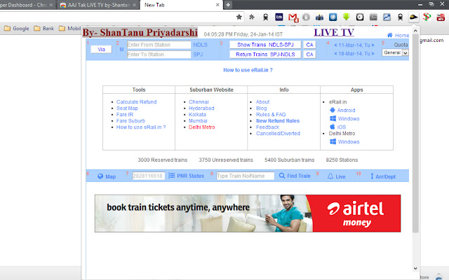 Indian rail seat availability by-Shantanu chrome extension