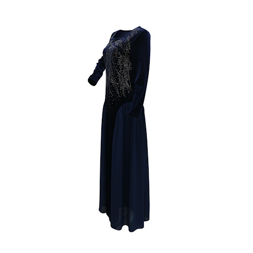 Title 5, Womens Chiffon Stitching Rhinestone Evening Dress