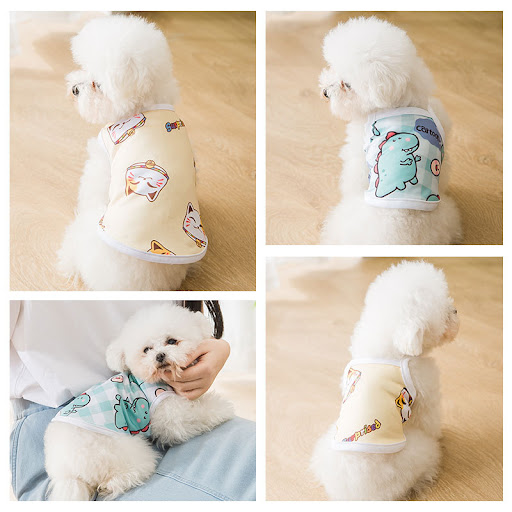 Title 2, Spring and summer new pet vest with cute dinosa...