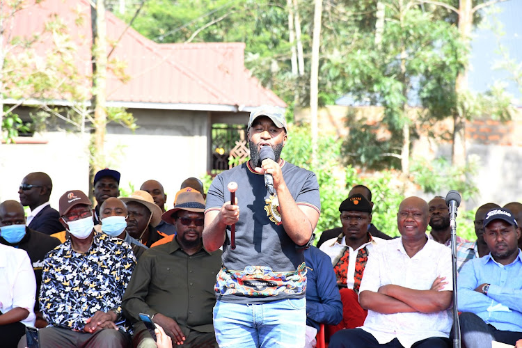 Mombasa Governor Hassan Joho speaks at Acunet in Malaba on January 12, 2022.