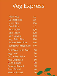 Veg Express menu 1