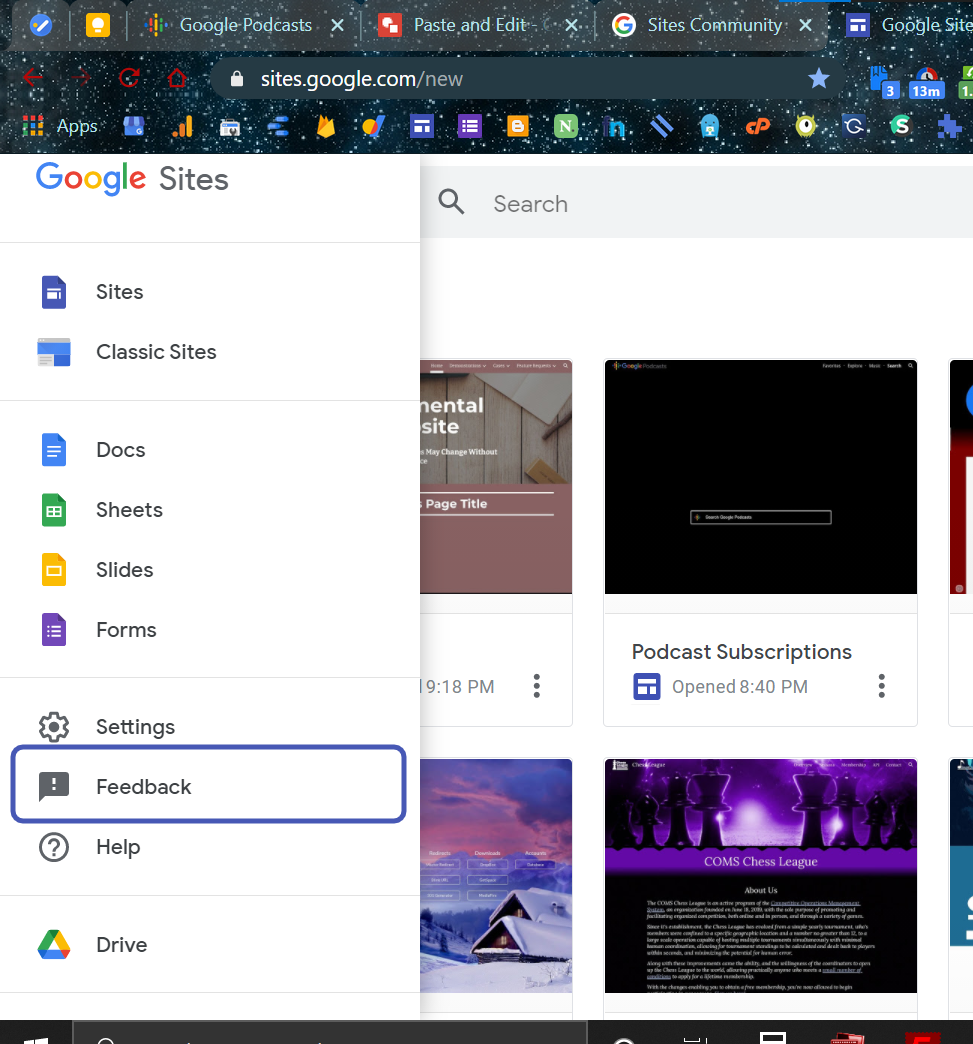 Google Feedback - Sites Community