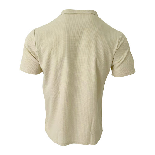 Title 23, Mens Polo Shirt Lapel V-neck Waffle Short Slee...