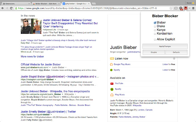 Bieber Blocker