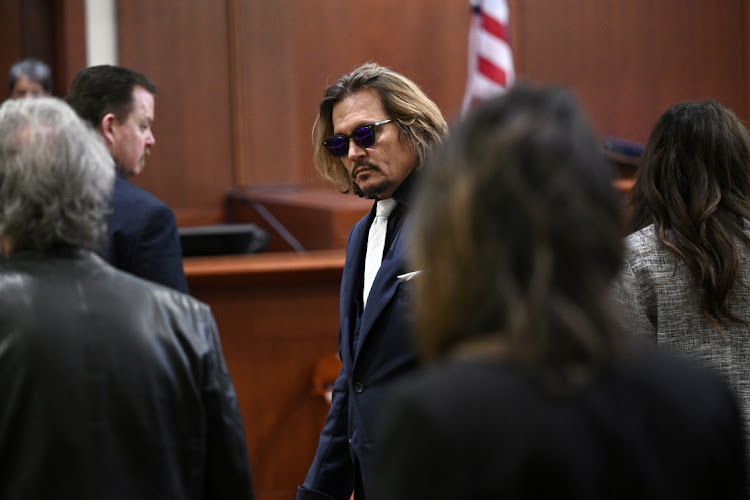 Actor Johnny Depp in the courtroom during his defamation case against Amber Heard at Fairfax County Circuit Court in Virginia in the US.