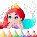 Icon Mermaid coloring book gradient