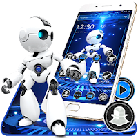 Blue Robot Technology Launcher Theme