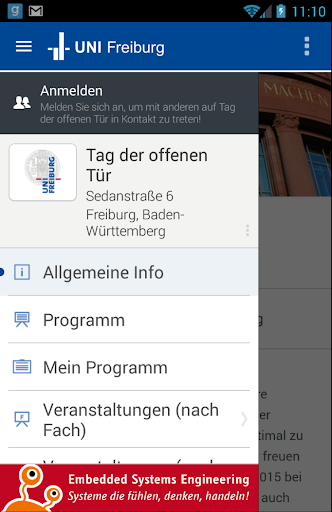 Uni Freiburg – Offene Tür