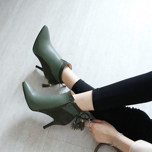 Title 4, Stiletto high-heeled Martin boots with oversize...