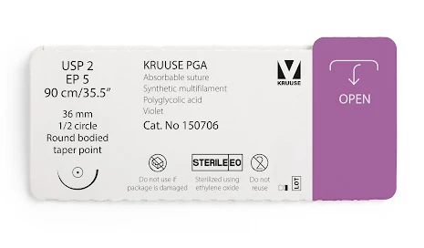 KRUUSE PGA Sutur, USP 2/EP 5, 90 cm/35.5", violet, 12st