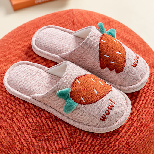 Title 1, Ladies Cotton Slippers for Home Floor Use, Non...