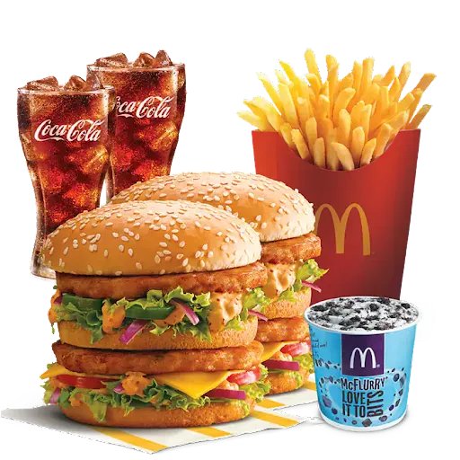 2 Chicken Maharaja Mac + 2 Coke + Fries (L) + McFlurry Oreo (M)