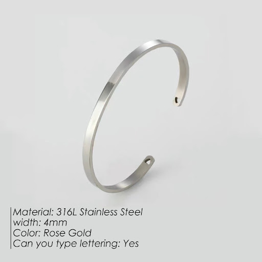 Title 4, Smooth Titanium Steel Couple Bracelet. A perfec...
