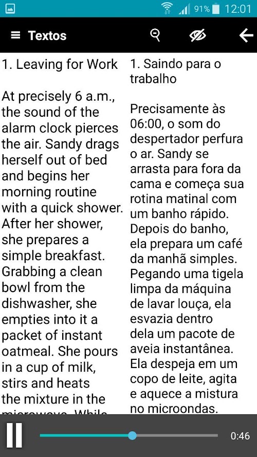 Android application Textos em Inglês Grátis screenshort