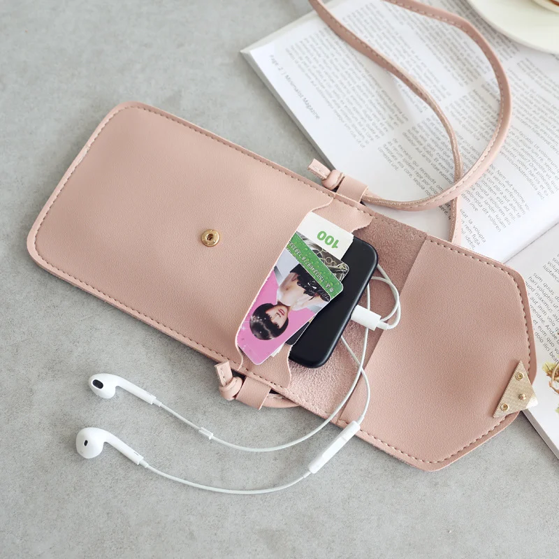 Love Buckle mobiele telefoon tassen voor dames, transparant touchscreen portemonnee, crossbody schoudertassen voor gemak.