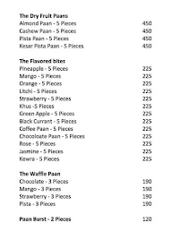 The Paan Studio menu 1