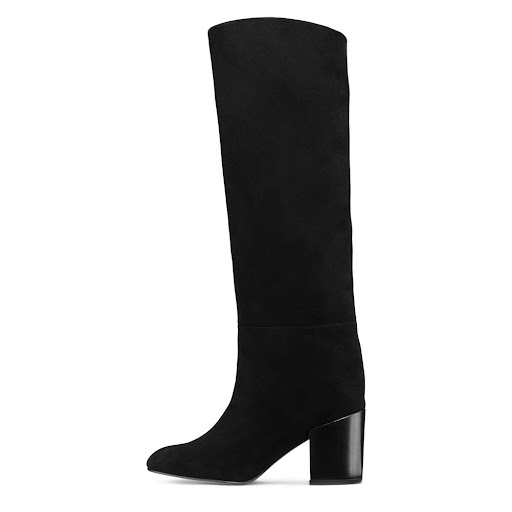Title 5, Round Toe Thick Heel Knee-length Boots, providi...