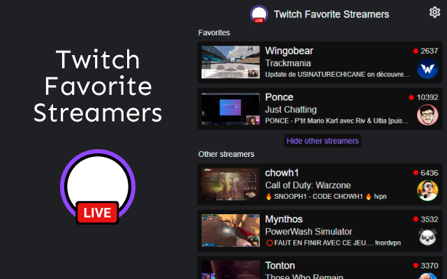 Twitch Favorite Streamers Preview image 1