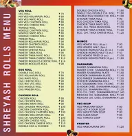 Shreyash Rolls menu 1