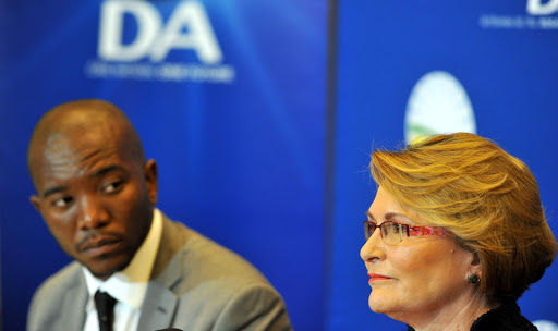 DA National Spokesperson Mmusi Maimane and DA leader Helen Zille during a media briefing. File photo.