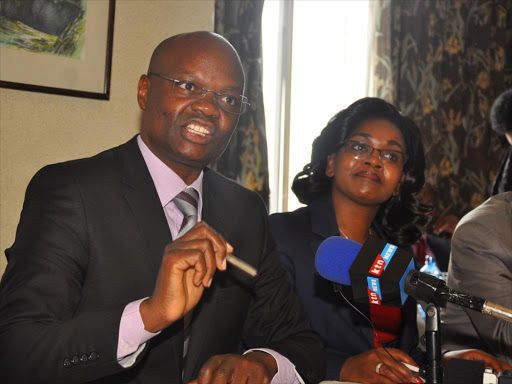 IHRM Council Chair Elijah Sitimah speaking during a press conference, August 23, 2016 /COURTESY