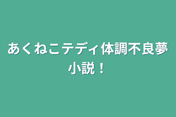 あくねこテディ体調不良夢小説！