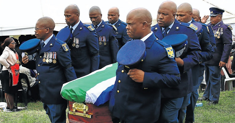 The funeral of Warrant Officer Zuko Mbini, one of the five police officers killed in Ngcobo.