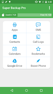 Super Backup Pro: SMS&Contacts Screenshot