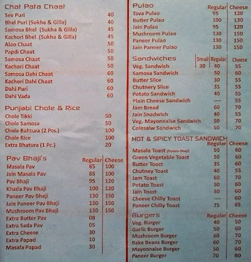 Pibs Snacks Corner menu 