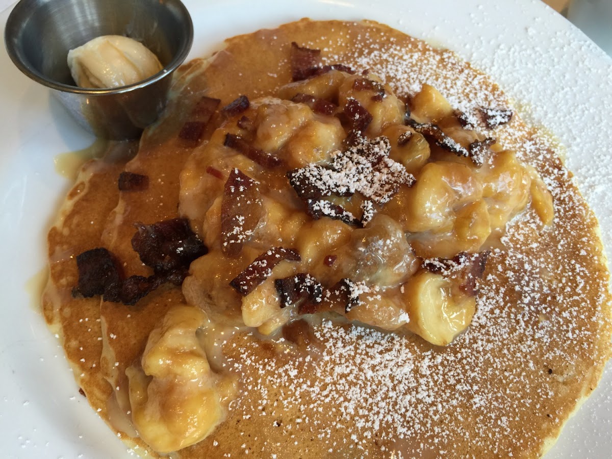 GF pancakes with the Elvis topping
Bananas,peanut butter,and bacon