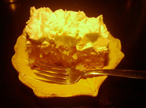 Sorry for the yellow-ish tint to the picture, the yellow plate is reflecting it onto the white whipped cream!